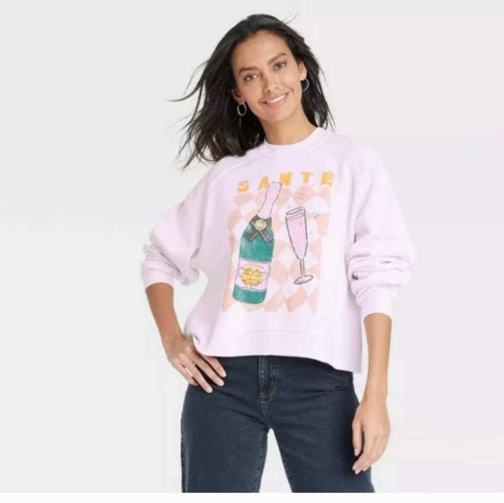 Women's Sante Champagne Graphic Sweatshirt Size XXL